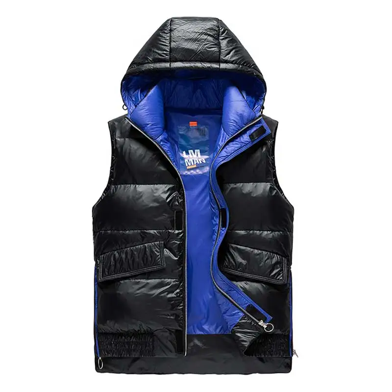 90% Duck Down Jacket Men Autumn Winter Men Plush Thick Warm Down Vest Men Windproof Lightweight Down Vest Jacket Men Hooded Coat