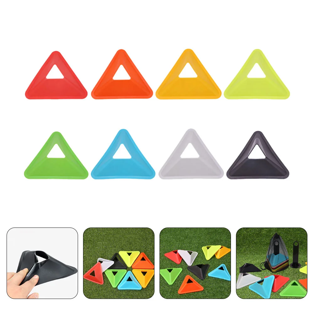 8 Pcs Soccer Logo Plate Training Obstacle Disc Cone Triangle Round Pe Fitness Road for Cones