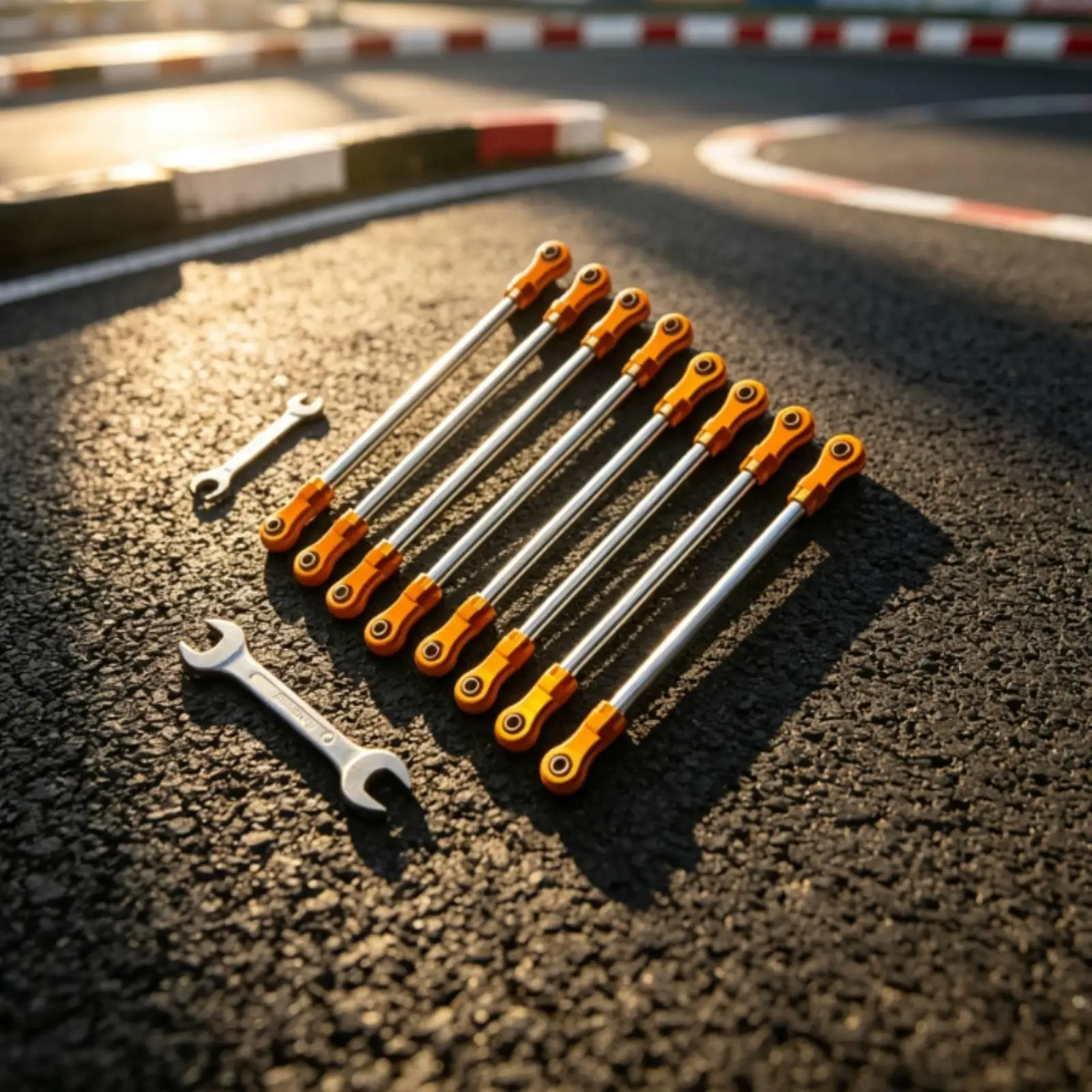 8 Pieces RC Link Kit with Metal Ends Silver Tie Rod Kit Link Rod High-Strength