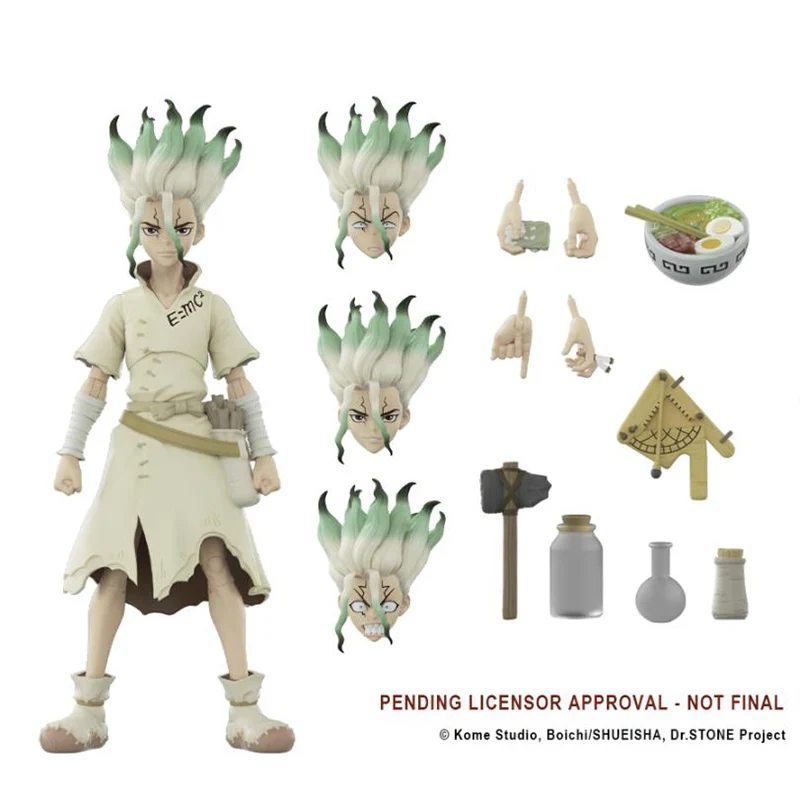 In Stock BFS 1/18 Dr.STONE Vol.1 Ishigami Senkuu Amber Asagiri Gen Chrome PVC Anime Action Figures Model Collection Toy