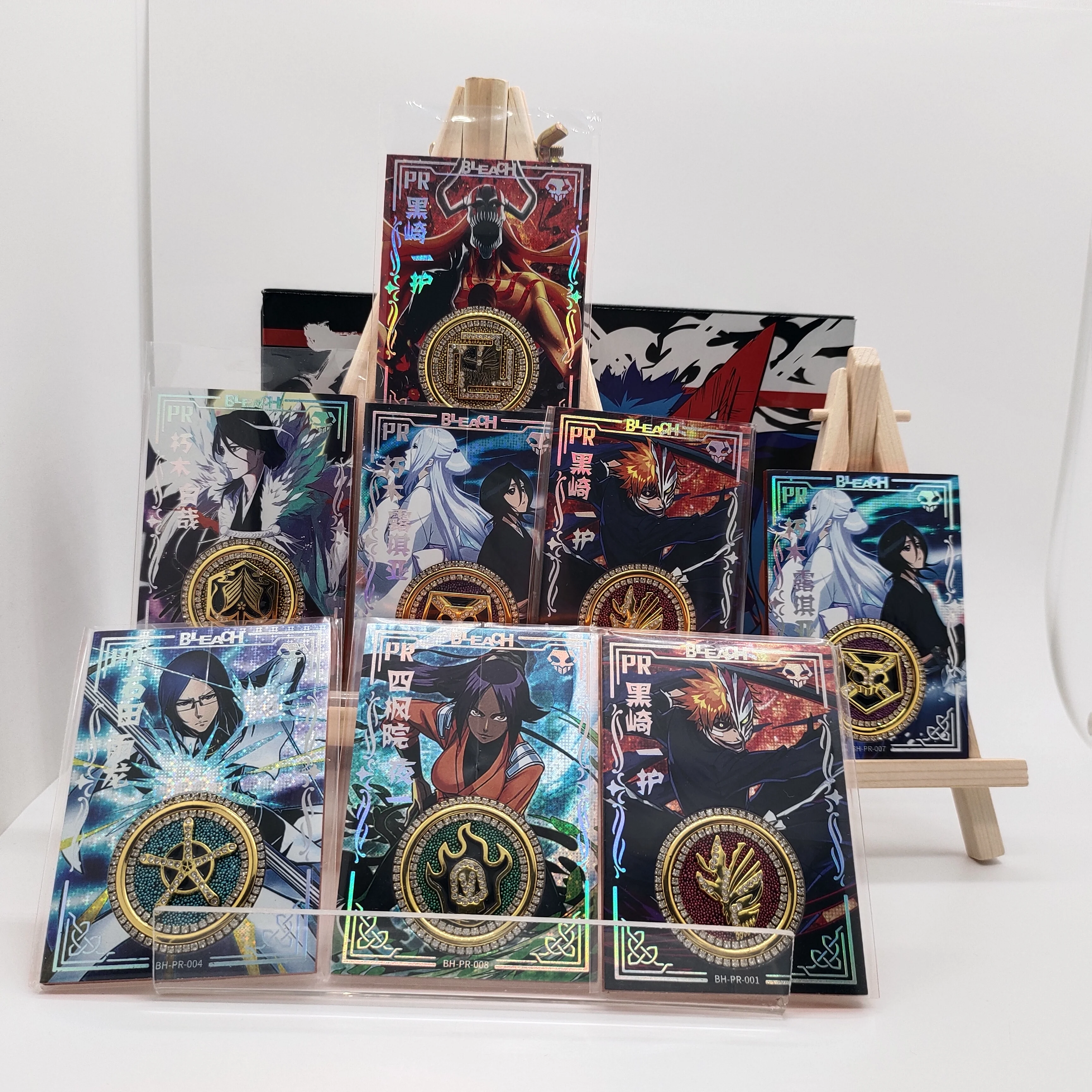 

Anime Bleach Kurosaki Ichigo Kuchiki Rukia Kuchiki Byakuya Ishida Uryuu Shihouin Yoruichi Collection Card Entertainment Toys