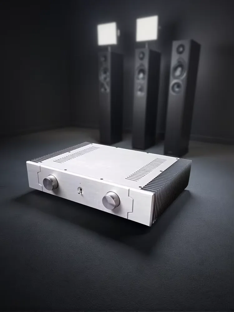 SD4309B Silver All Aluminum Power Amplifier Chassis DIY Enclosure HiFi Preamp Case New view 5