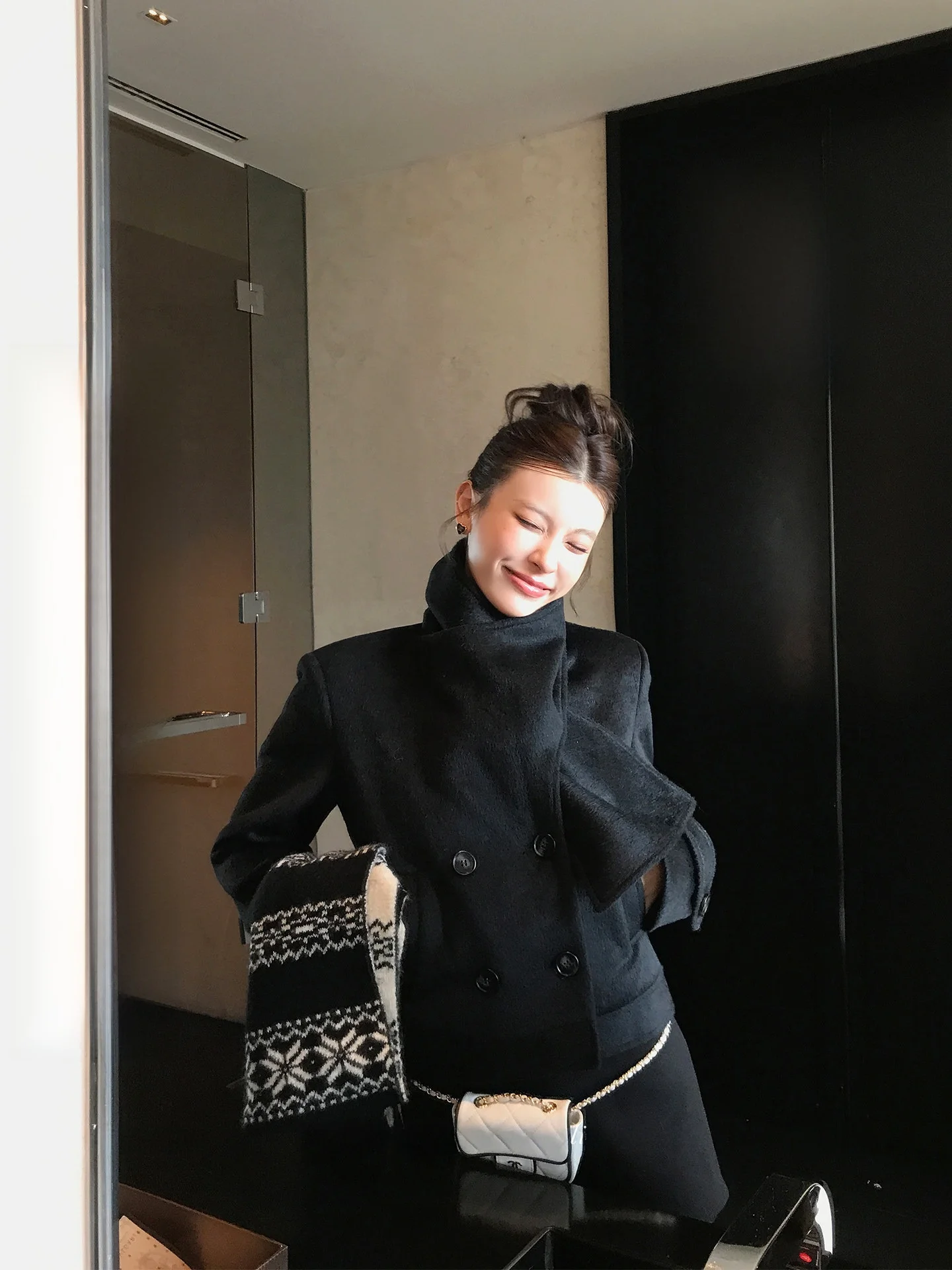 

LIONE ort oulder Wrap Scarf awl Woolen Plaid Coat High Waist Winter New Sle Korean Sweet Fit pe Polyester Viscose W...