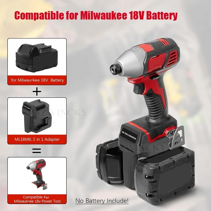 محول بطارية 2 في 1 لعبوتين لبطاريات ميلووكي 18 فولت يعمل لأداة طاقة ميلووكي 18 فولت في نفس الوقت طاقة أعلى