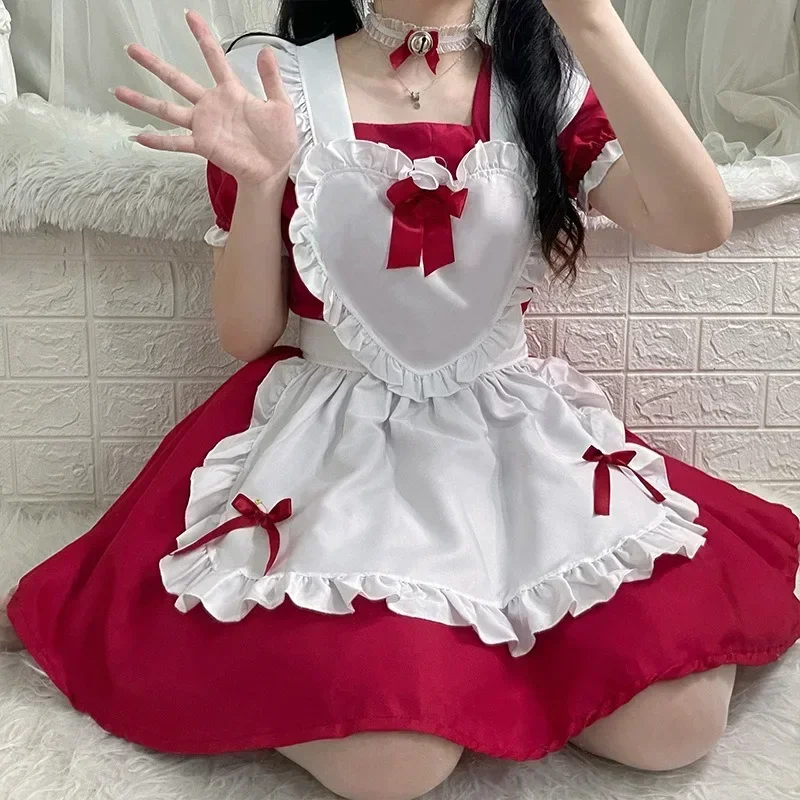 Alice Red Wine Sweet Maid Dress Lolita Cute Maid Dress Princess Lolita Dress Halloween Costumes for Women