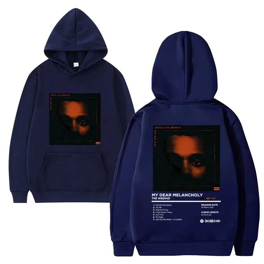 Sweat à capuche imprimé double face The Weeknd pour hommes et femmes, pull vintage unisexe, sweat-shirt à manches longues, sourire décontracté, chanteur Hip Hop, album