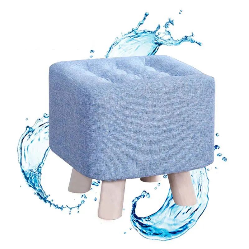 Household Solid Wood Fabric Low Stool for Changing Shoes Footrest Sofa Bench Entrance Hall Livingroom Furniture Space Saving