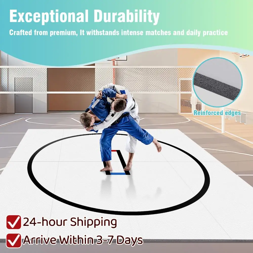 

10x10ft Wrestling Mat Portable MMA/BJJ/Judo/Gymnastics Training Mat for Grappling Martial Art Boxing