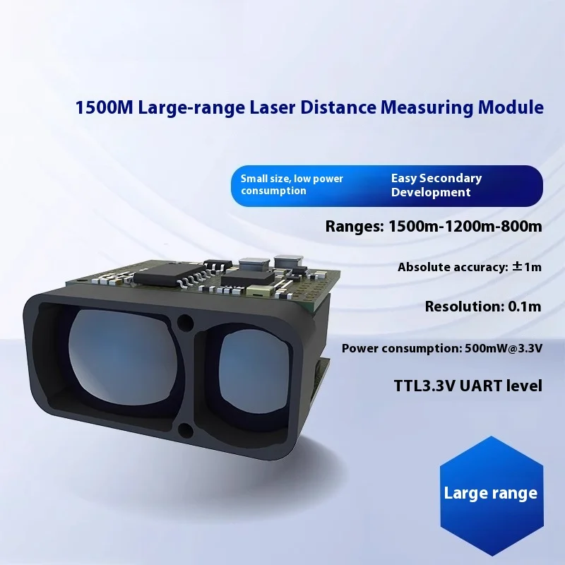 800-1500m Laser Range Finder Module Long Distance Large Range Compact Size Serial Port SENKYLASER sensor
