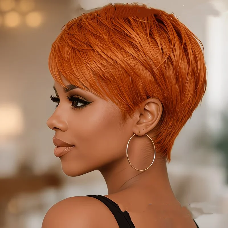

Human Hair Straight Short Pixie Cut Wigs Human Hair Wigs for Women Full Machine Made