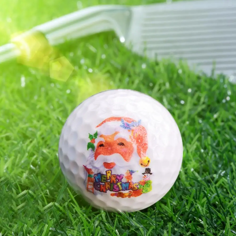 1 PC ลูกกอล์ฟ Xmas Santa Claus สไตล์กลางแจ้งการฝึกอบรมกอล์ฟคริสต์มาสลูกกอล์ฟ Xmas Golf Training Ball นักกอล์ฟสไตล์สุ่ม