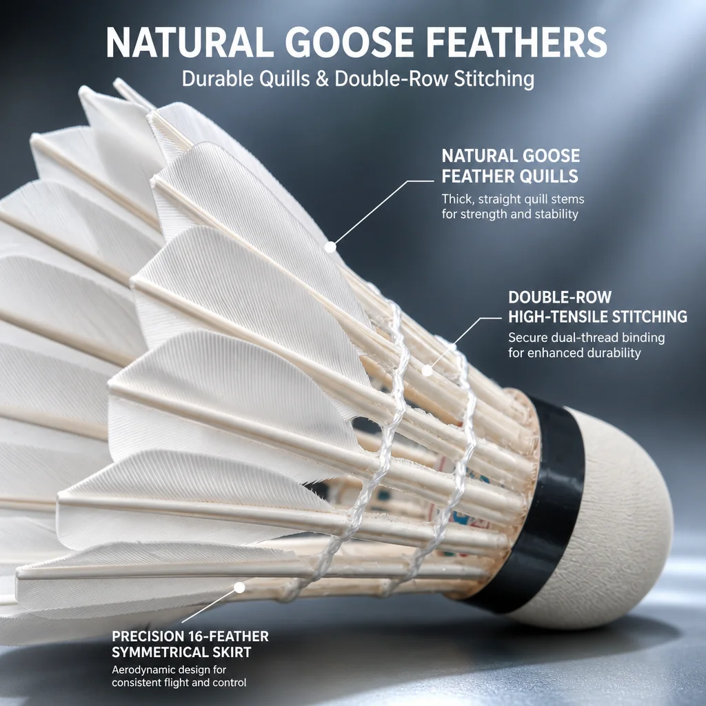 Dmantis G12 Goose Feather Badminton Shuttlecocks 12Pcs Fiber Cork Speed 76 77 Durable Stable Flight Club Training Balls Birdies 6