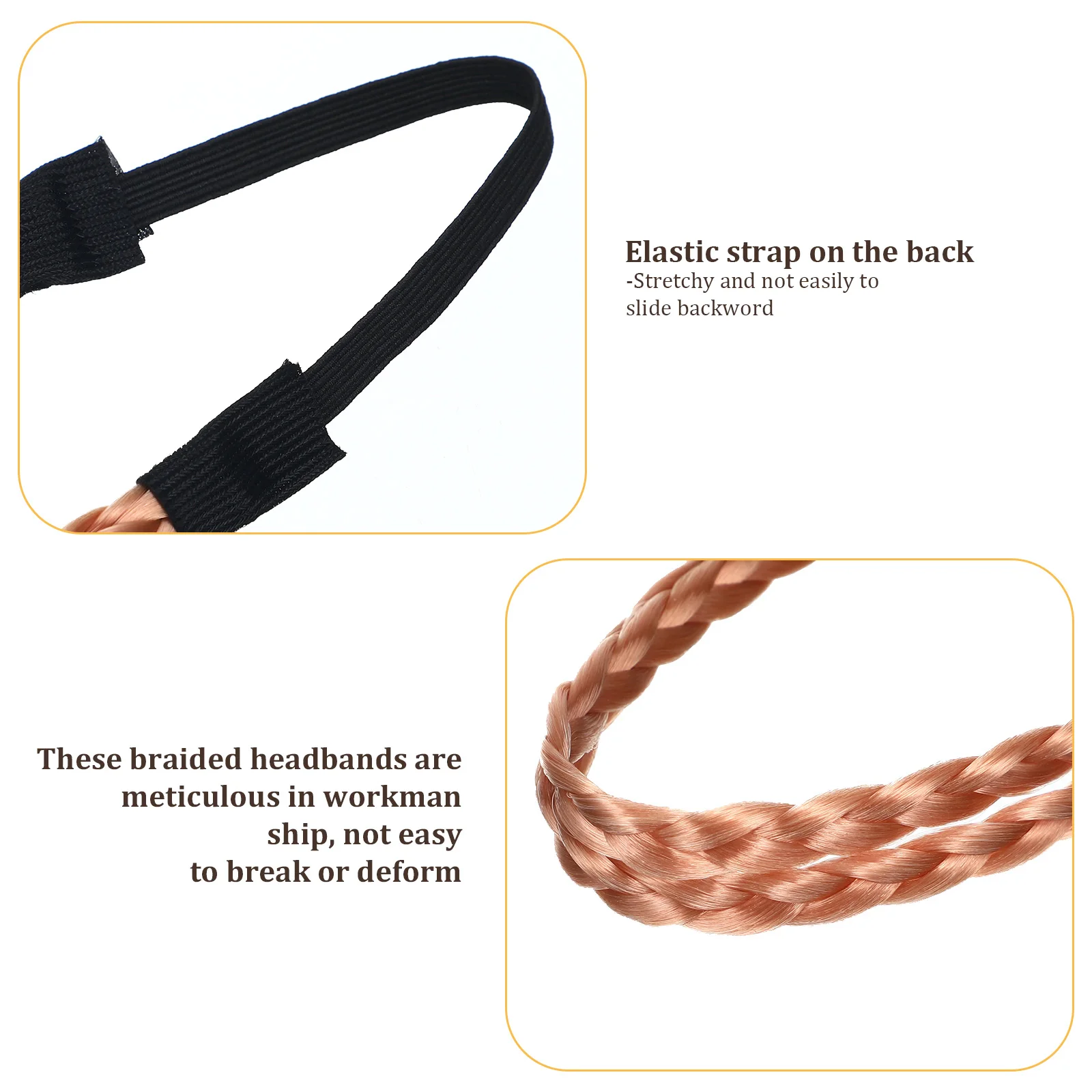 

12pcs Braided Headband Plaited Elastic Hairband Narrow Stretch Hairpiece For Women Anti-Slip Daily Wear Hair Accessories