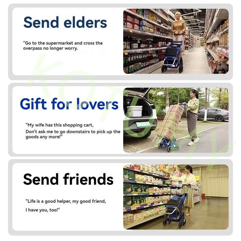 عربة التسوق الكهربائية، حقيبة تسوق قابلة للطي مع عجلات، سعة كبيرة، عربة تسلق السلالم الكهربائية الصامتة