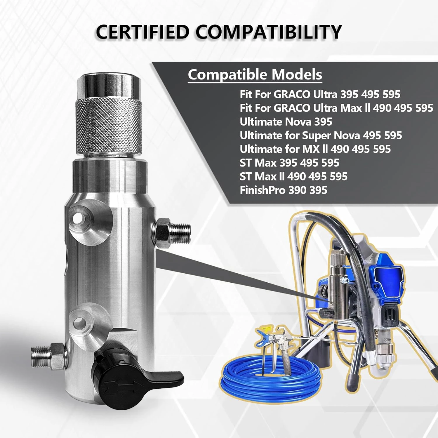 15g455 Filter Assembly Return Valve 287167 for Graco Ultra Max Ii Ultimate Super Nova Mx 11 St Max Ii Finishpro 390 395 490 495 595 Airless Sprayer