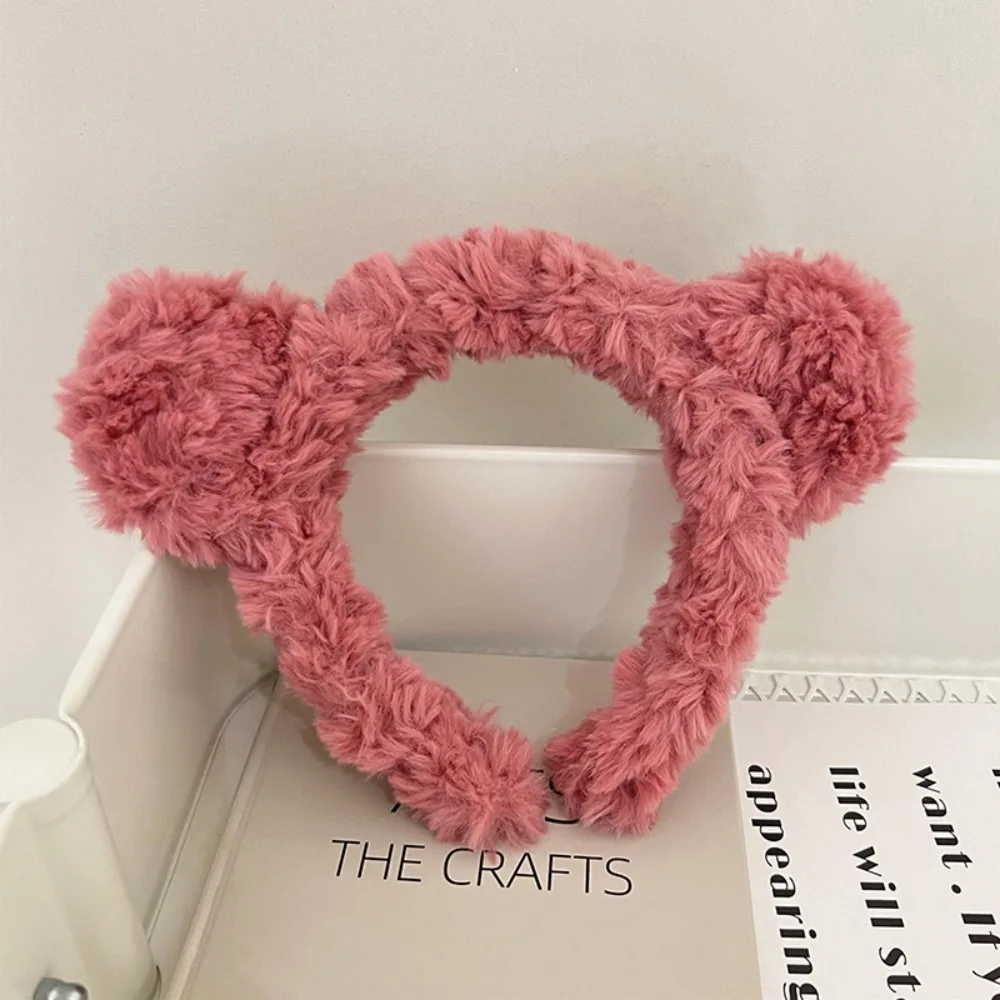 New Cute Bear Ears Plush Hair Bands Hoop for Women Girls Elastic Headbands Lovely Hairband Headwear Fashion Hair Accessories