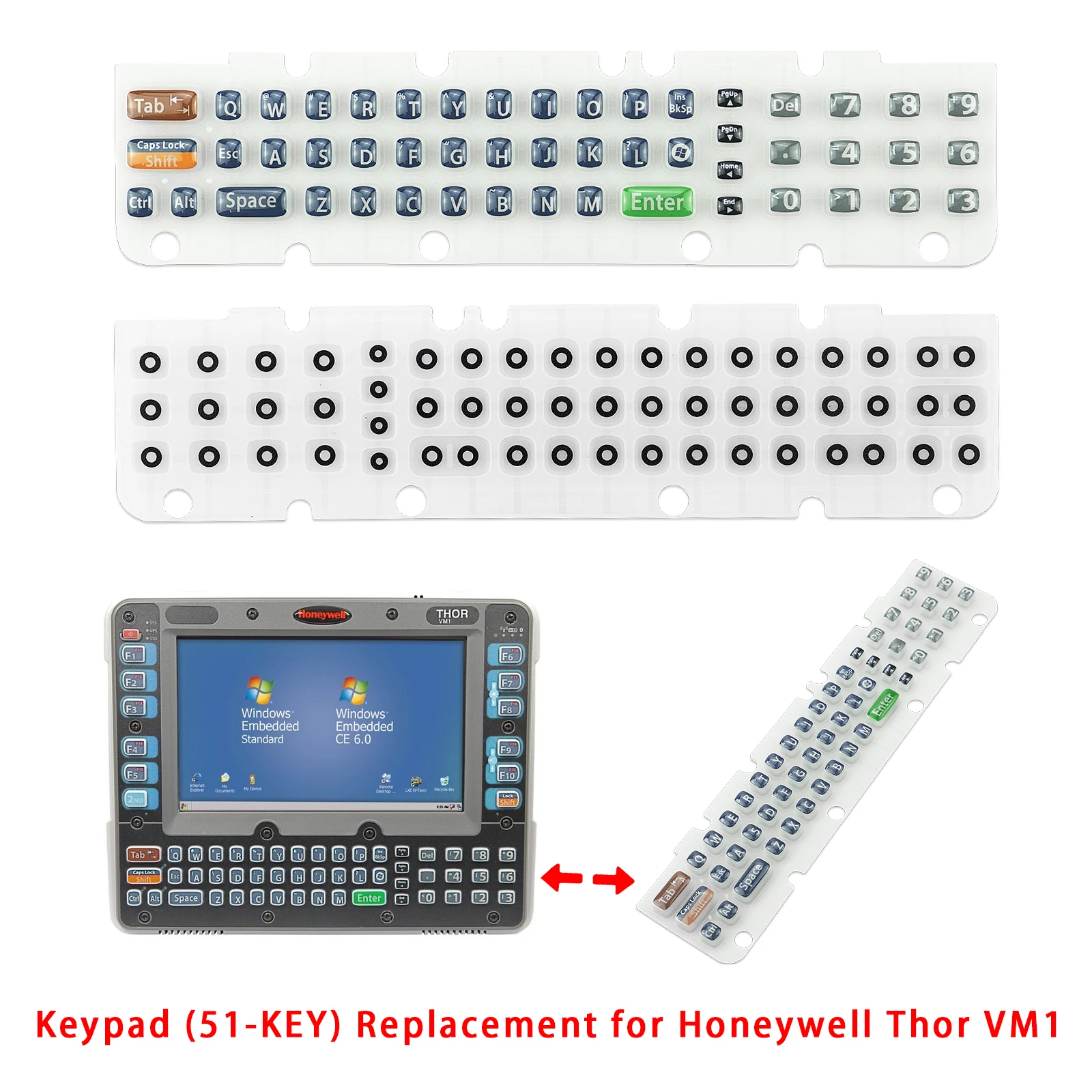 Obrázek 7: 51-KEY Klávesnice náhrada pro honeywell LXE thora VM1