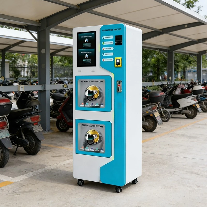 Automatic helmet washing and drying machine, helmet washing machine with swipe function