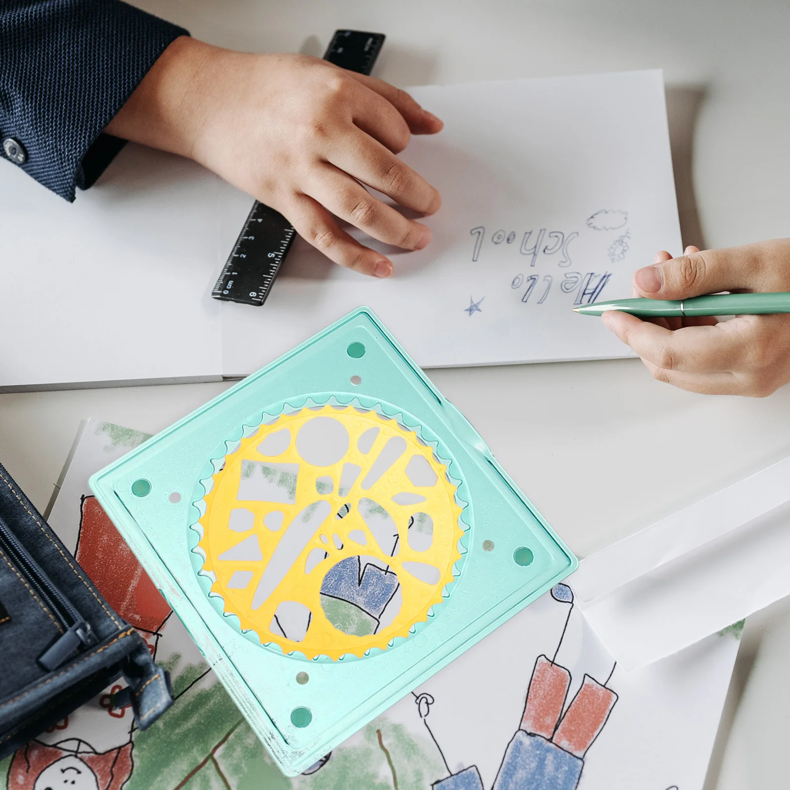 

2 set Painting Stencils Rulers Set Fine Cutting Smooth Edges Reusable Hollow Templates For Diy Crafts Decor Circle Stencil