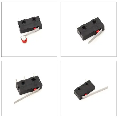 Micro Limit Switch Assorted Kit, Micro Limit Switch 2Pin 3Pin 1NO 1NC AC 5A 125V 250V Momentary Push Button (Micro-Limit-Switch)