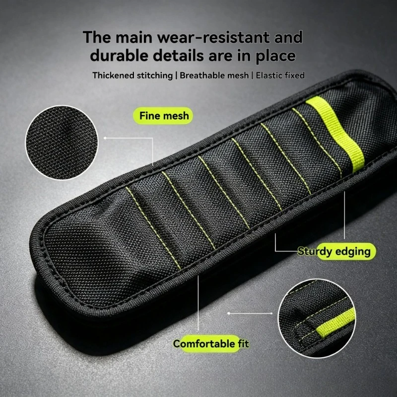 Magnetic Tool Wristband Snap Wrap Automatic Roll Up Wrist Strap Electrician Repair Wrist Holder For Screws Nails Metal Fasteners