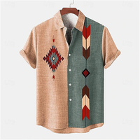 Ethnic Striped Men's Shirts Summer Fun Hawaiian Shirts Comfortable Breathable Short Sleeve Shirts Casual Men's Fashion Designs