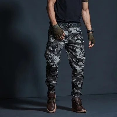 Multi-Pocket Fashions Black Army Trousers Work Wear High Quality Khaki Casual Pants Men Tactical Joggers Camouflage Cargo Pants