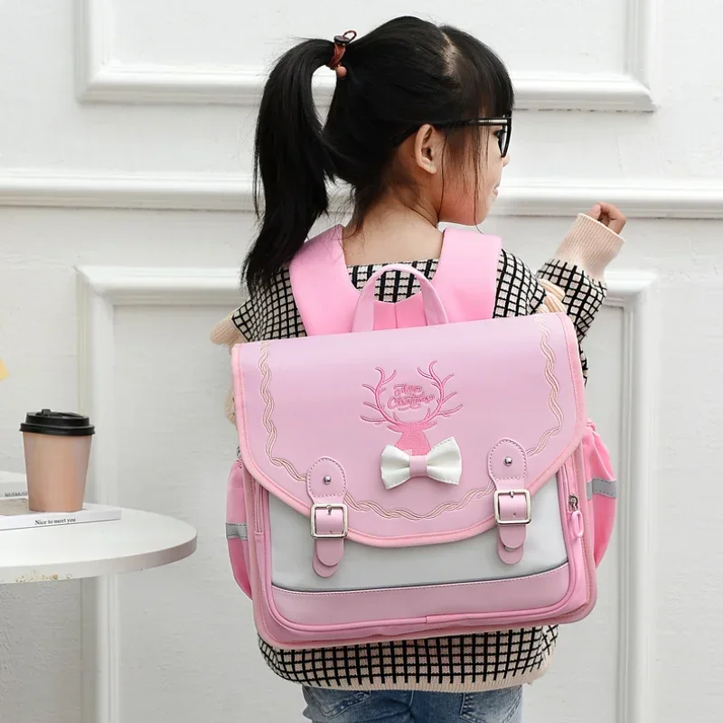 Sacs d'école monochromes en fil à coudre pour femmes, poche à rabat, grande capacité, sacs décontractés, sacs d'école en nylon à fermeture éclair, haute qualité, 2024