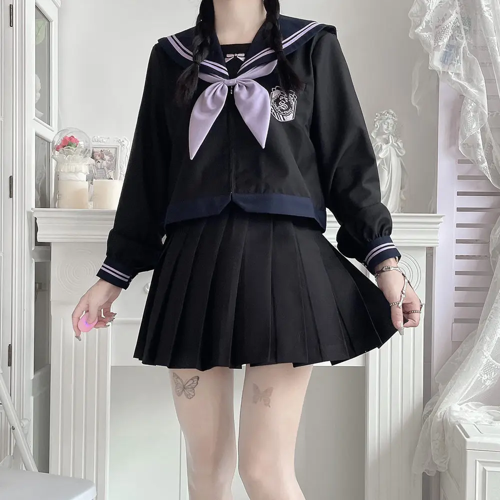 Japanisches Schulmädchen Outfit koreanischer Matrosen anzug jk Uniformen College Mittelschule Uniform für Studentin Falten rock seifuku