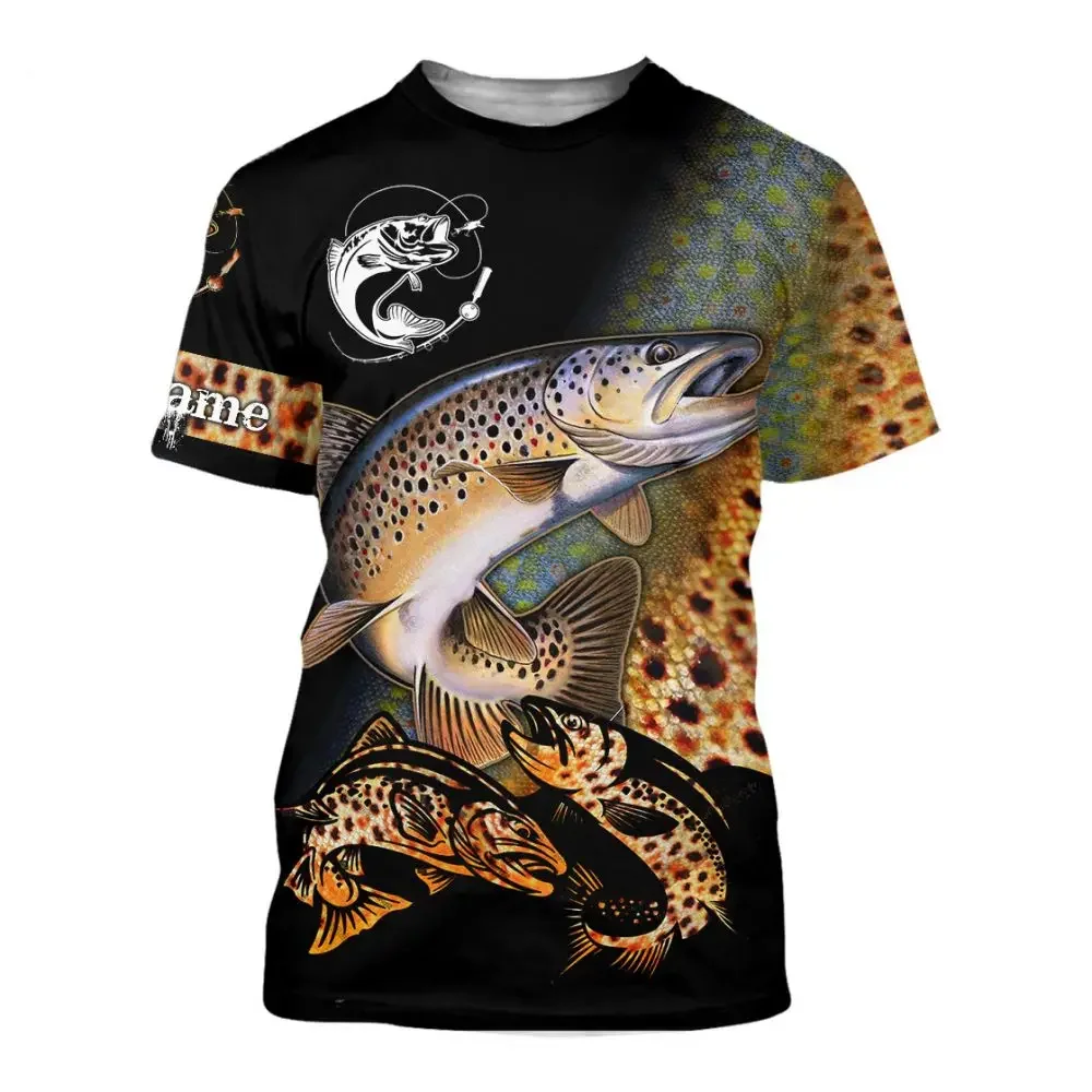 Fishing T Shirt For Mens Outdoor Sports 3D Print Short Sleeve Tops Casual Man\'s T-shirt Loose Tees Vintage Oversized Clothing