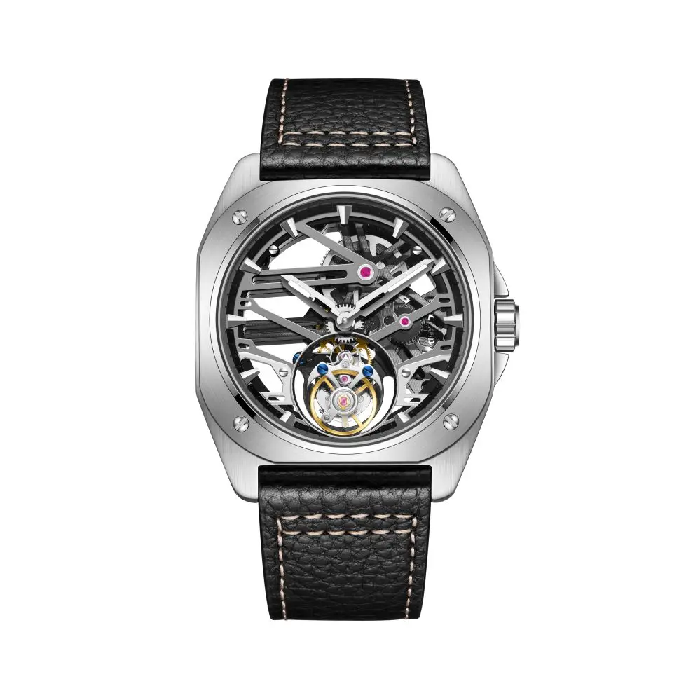 AESOP Luxury Tourbillon Watch For Men Mechanical Fashion Watches Waterproof Skeleton Tourbillon Movement Sapphire Square Case