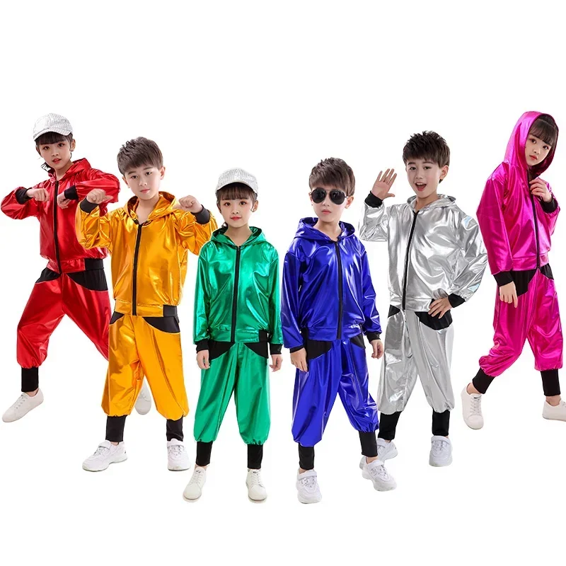 

Children's hip-hop suit boy's autumn hip-hop handsome performance girl's Jazz Dance suit sports meet fashion