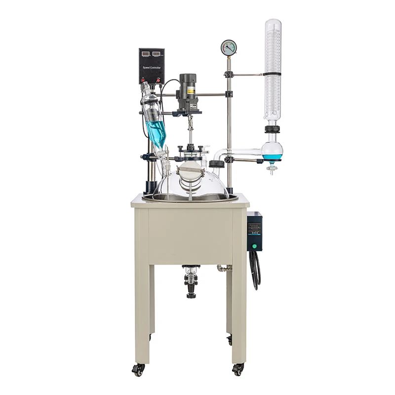 LABOAO 50L Single Layer Glass Reactor With High Speed Mixer for Laboratory