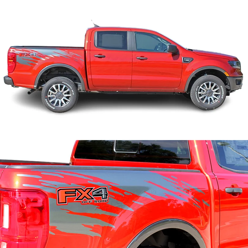 

Pair Modified FX4 Off Road Car Sticker Side Trunk Stripes Decal Graphics Stickers Vinyl Wrap Wrapping Kit for Ford Ranger