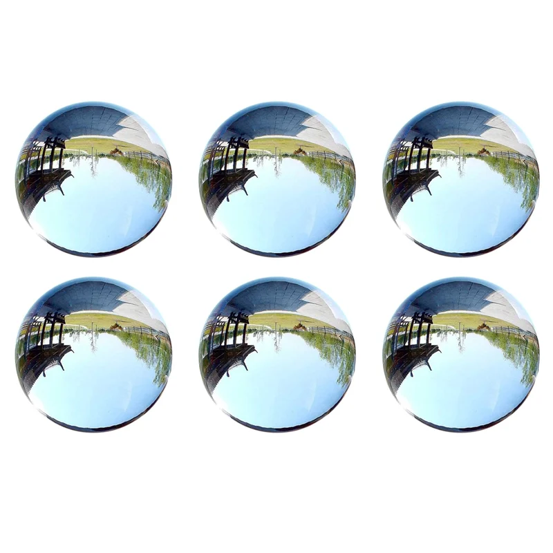 

ABJN-6Pcs 40Mm Clear Glass Crystal Ball Healing Sphere Photography Props Gifts
