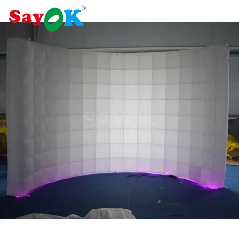 Cheap inflatable photo booth wall with led lights photo booth props for wedding