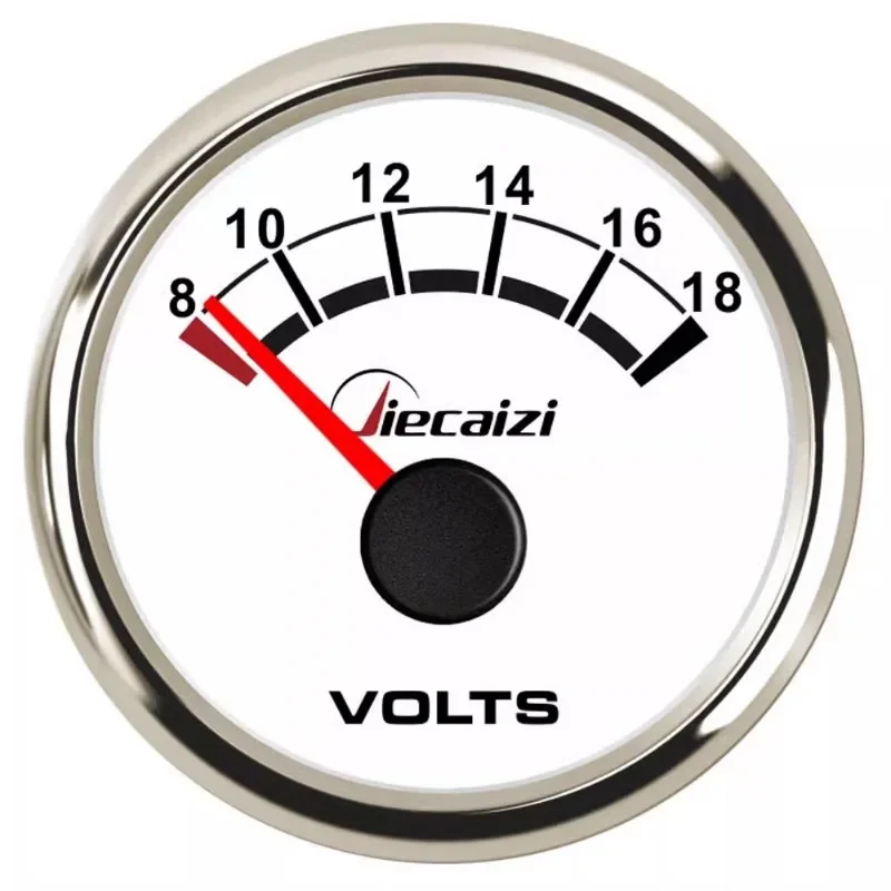 52mm modified voltmeter pointer voltage display table 12V vehicle and vessel engineering machinery universal battery strap light