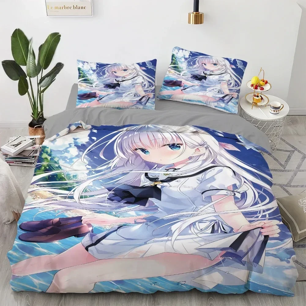 

New Anime kawaii Bedding Set Japan Anime loli Duvet Cover Set Kids Bedroom Cartoon 3D Printed Quilt Cover Bedroom Gift