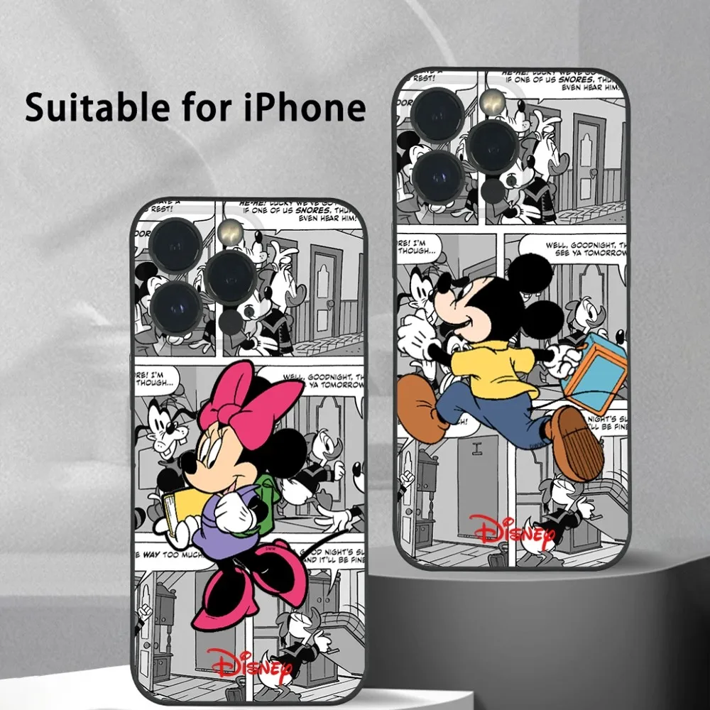 Mickey Mouse Back to School Phone Case For iPhone 16 15 14 13 12 11 Pro Max Plus Mini Frosted Soft Shell Funda