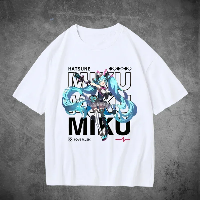 Modisches Hatsune Miku Bedrucktes T-Shirt Sommer Herren- und Damen-T-Shirt Trendiges Lockeres Lässiges Y2K 2026 Neues Streetwear Tee Top – Detail 9