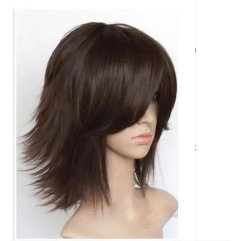 Hot heat resistant  Flip Out Cocoa Layered Short Straight Cosplay Wig Final Fantasy YUNA