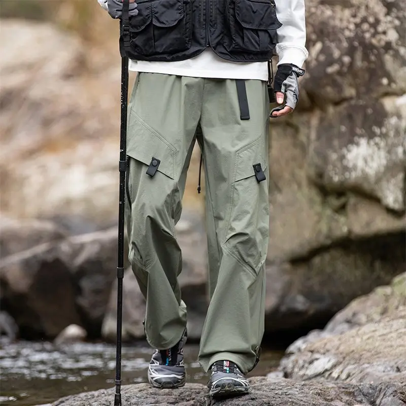 

Новые весенние мужские брюки для работы на открытом воздухе: водонепроницаемые, с защитой от морщин, с высокой талией, прямые, повседневные, модные карго-брюки