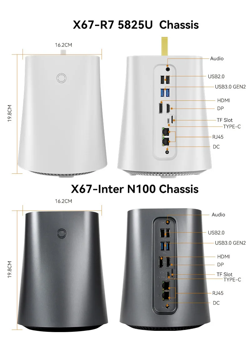 AMD R7 5825U/Inter N100 Dual-Network Dual-Display Home Mini PC Ondersteuning win10/Linux NAS Systeem WiFi6 Pfense Firewall Computer