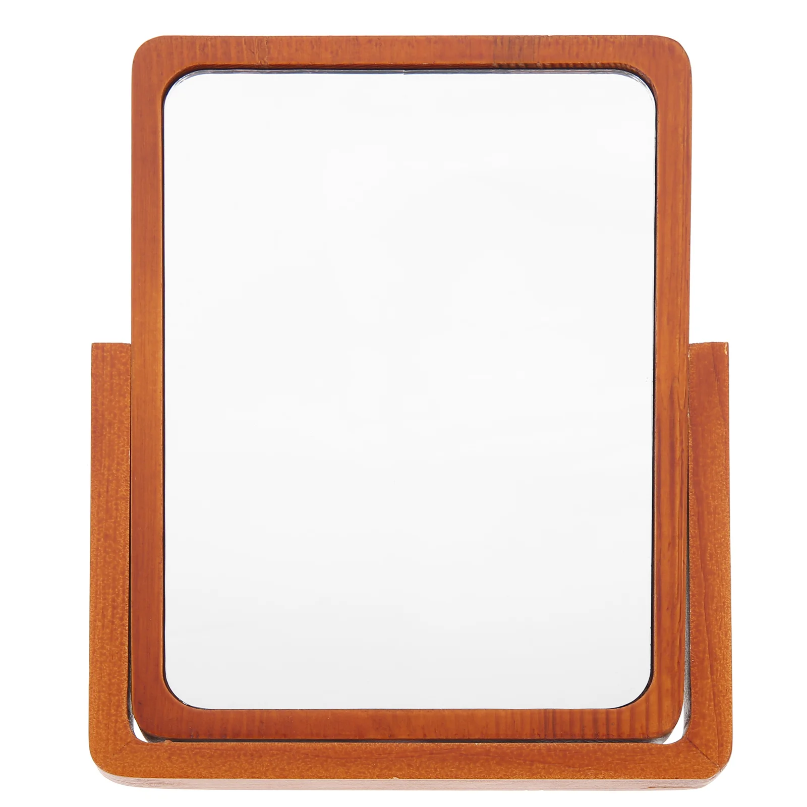 

Desktop Mirror Table Makeup Wooden Vanity Portable Silver Folding Student