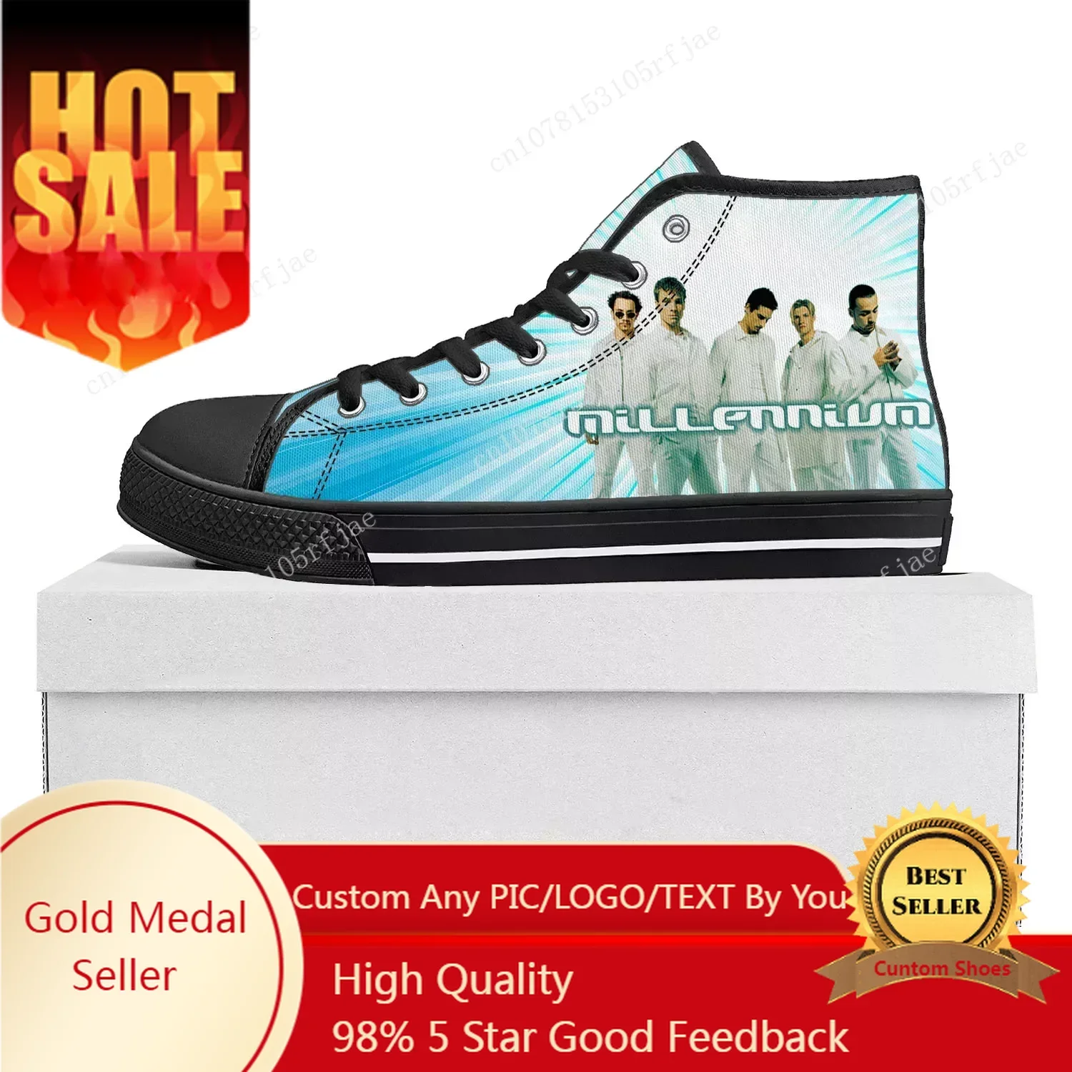 

Backstreet Boys Pop Band Bsb Модные высокие кроссовки высокого качества Мужские женские подростковые парусиновые кроссовки Пара обуви Обувь на заказ