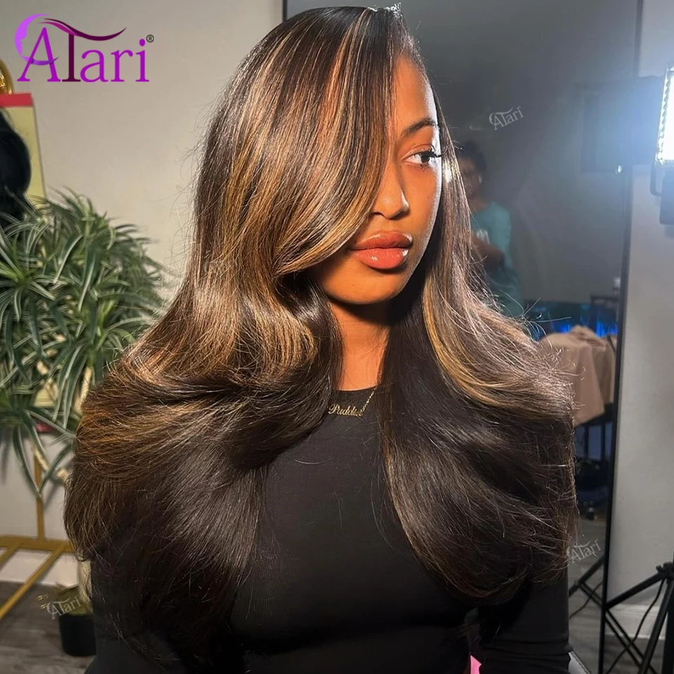 Transparente 13x6 13x4 Spitze Frontal Körper Welle Perücke Highlights 5x5 Spitze Schließung Menschliches Haar Perücken brasilianische Remy Haar Perücke für Frauen