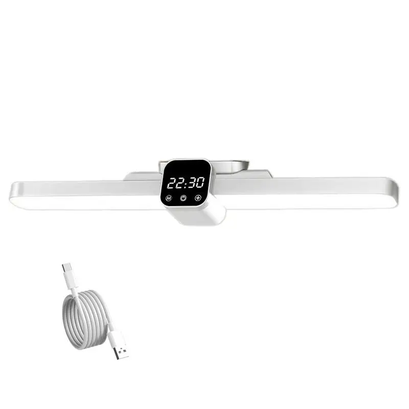 

Magnet Under Cabinet Lights Study Lamp 3 Color Temperature Under Cabinet Lights LED Closet Lamp With Clock For Kitchen Stairs