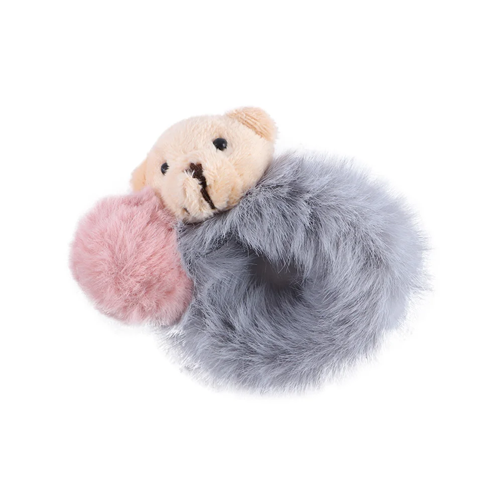 

New Girls Lovely Plush Bear Elastic Scrunchie Rubber Bands Hair Accessories Hair Rope Ponytail Holder