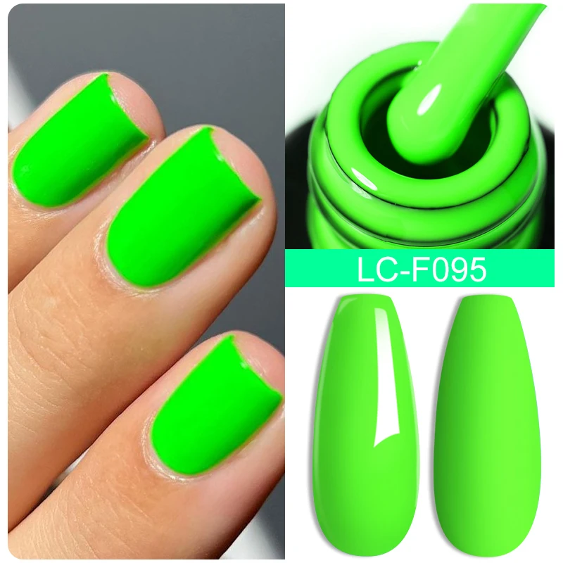 LILYCUTE 7ml Green Fluorescent Color Gel Nail Polish Summer Yellow Orange Neon Semi Permanent  Soak Off Nail Art Gel Varnish