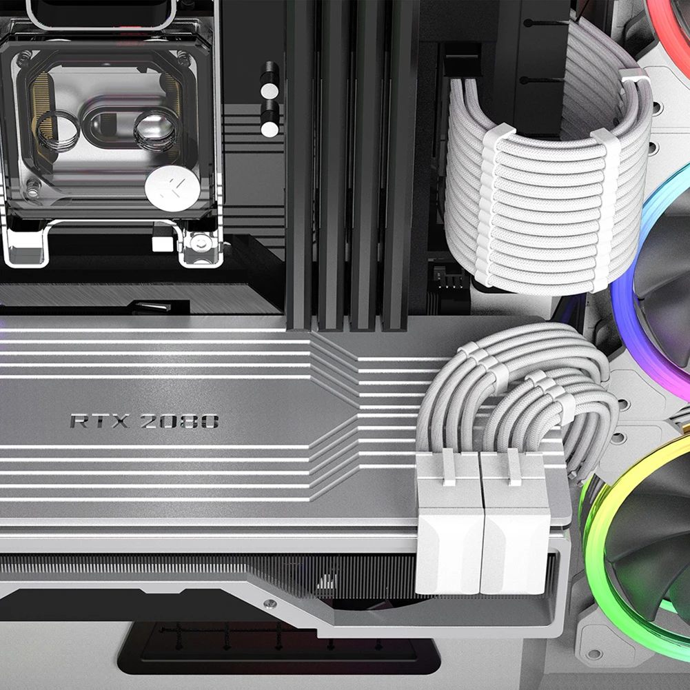 ATX 8 Pin Female To 8 Pin Male Angled Turning Connectors Replacement Cables Management Ports Accessories for Desktop GPU